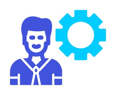 Düz Yönetici satırı simgesi. Kravatlı adam. 