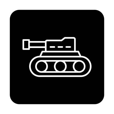 askeri tank simgesi, vektör illüstrasyonu 