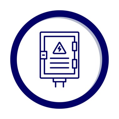 Elektrik Paneli düz simgesi, vektör illüstrasyonu                            