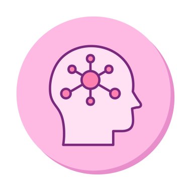 Psikoloji işaretli düz beyin simgesi