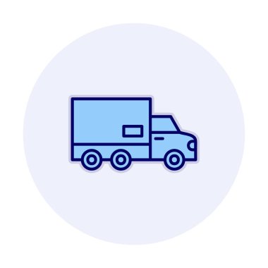 dağıtım kamyonu simgesi, vektör illüstrasyonu