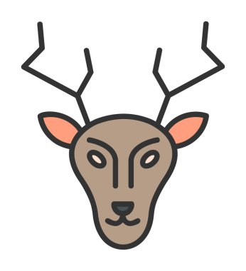 Geyik. Web simgesi basit illüstrasyon