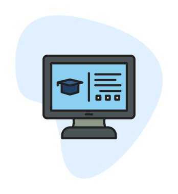 çevrimiçi eğitim simgesinin vektör illüstrasyonu               