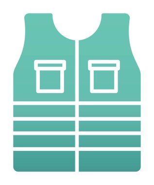 Güvenlik Ceketi Web simgesi, vektör illüstrasyonu