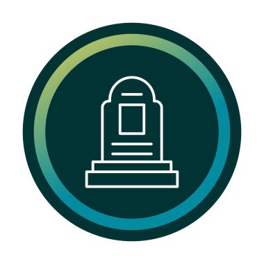 mezar taşı düz simgesi, vektör illüstrasyonu