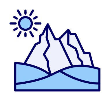 Çöl dağı manzara ikonu vektör illüstrasyon tasarımı