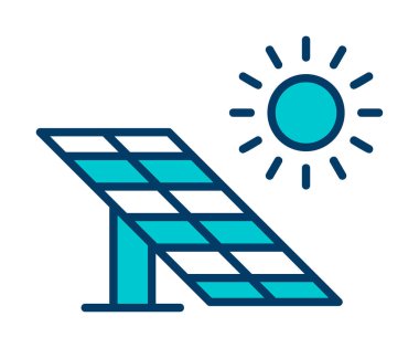 Güneş paneli ikon vektör illüstrasyonu 