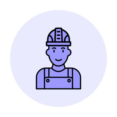 Fabrika İşçi simgesi vektör illüstrasyonu