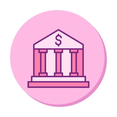 Banka simgesi, vektör illüstrasyonu 