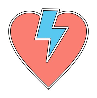 düz Kırık Kalp ikonu vektör çizimi