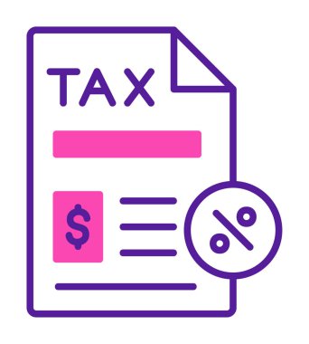 Vergi Kağıtları simgesi, vektör illüstrasyonu               