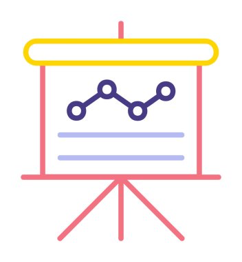 Sunum, grafikli iş tahtası, vektör illüstrasyonu