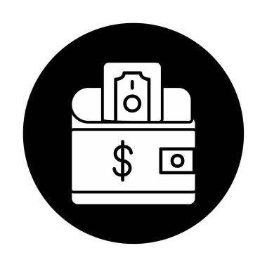 Dolar işareti simgesi tasarımı olan cüzdan