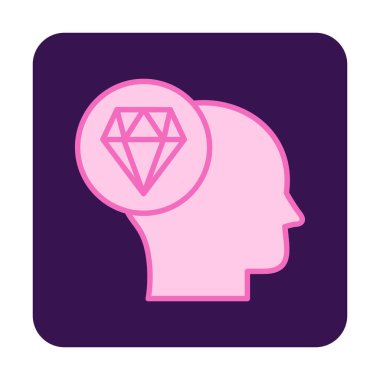 Elmas simgesi, vektör illüstrasyonu basit tasarım