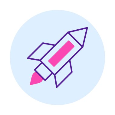 roket simgesi, vektör illüstrasyonu  