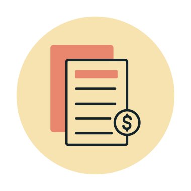 Bill düz simgesi, vektör illüstrasyonu