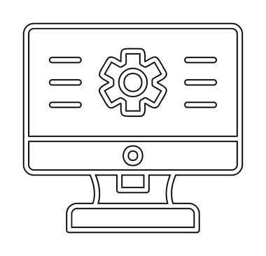 bilgisayar izleme simgesi, vektör illüstrasyonu basit tasarım