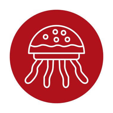 Denizanası. Web simgesi basit illüstrasyon 