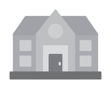 ev düz simgesi, vektör illüstrasyonu 