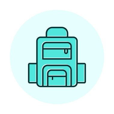 Sırt çantası ikon vektörü. Okul sırt çantası tabelası. izole edilmiş sınır sembolü çizimi