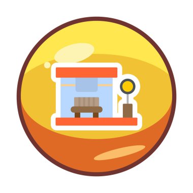 Otobüs Durağı vektör düz simgesi simgesi