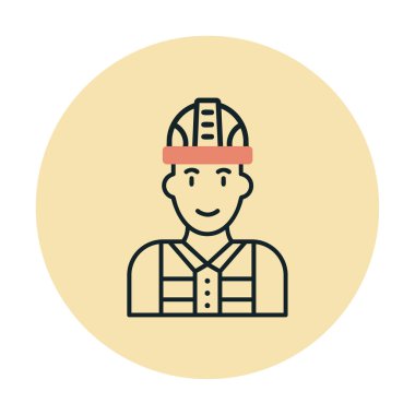 Kask vektör illüstrasyon tasarımlı işçi. Foreman.                        