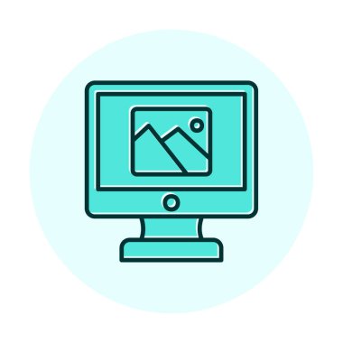 Comoputer galeri simgesi, vektör illüstrasyonu