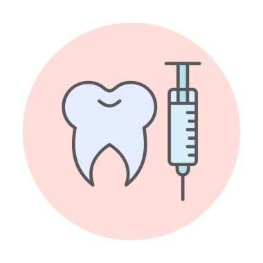 Diş bakımı anestezi ikonu vektör illüstrasyonu 