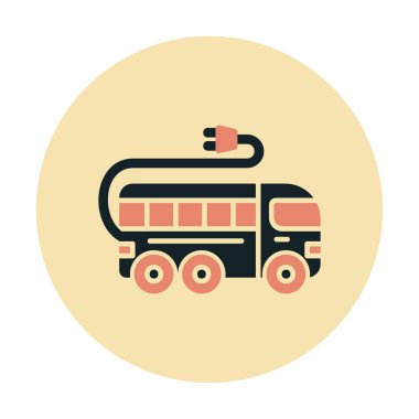 Elektrikli otobüs. Web simgesi basit illüstrasyon