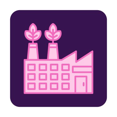 Basit Eco Factory simgesi, vektör illüstrasyonu