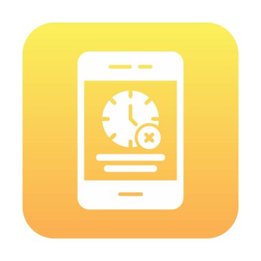 Ağ ve mobil uygulama tasarımınız için beyaz arkaplanda izole edilmiş akıllı telefon simgesi vektöründe zaman yok, zaman logosu kavramı