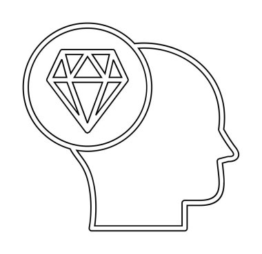 Elmas simgesi, vektör illüstrasyonu basit tasarım