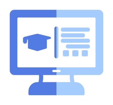 çevrimiçi eğitim simgesinin vektör illüstrasyonu               