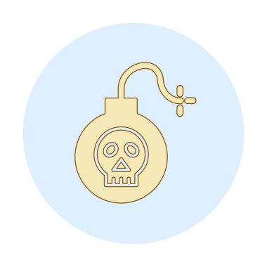 Kafatası vektör illüstrasyonlu bomba simgesi