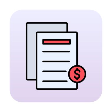 Bill düz simgesi, vektör illüstrasyonu