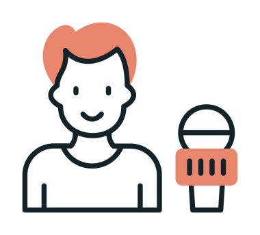 Haber muhabiri. Web simgesi basit illüstrasyon                       