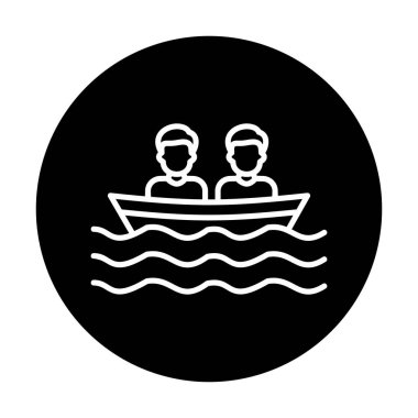 Basit tekne simgesi, vektör illüstrasyonu