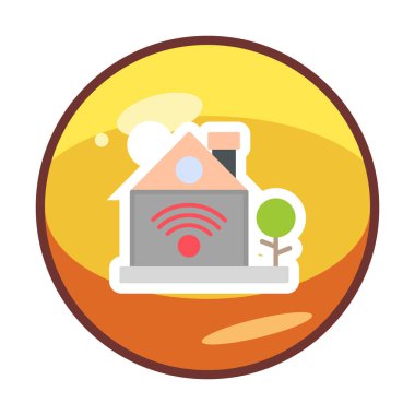 akıllı ev renkli vektör simgesi