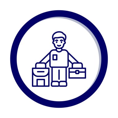 Mülteci Web simgesi, vektör illüstrasyonu 