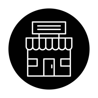 dükkan simgesi, vektör illüstrasyonu basit tasarım