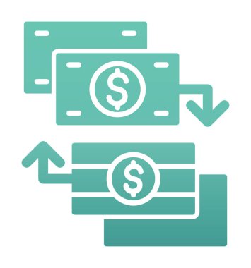 para değişimi simgesi, vektör illüstrasyonu 