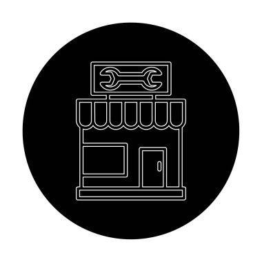 Araba Tamirhanesi ikon vektör çizimi