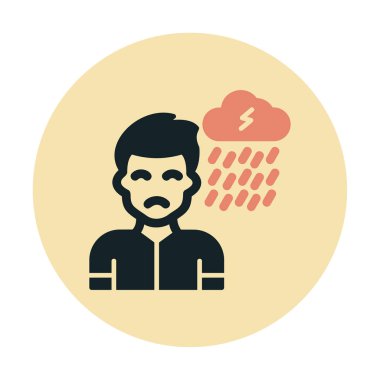 Depresyon konsepti vektör illüstrasyonu