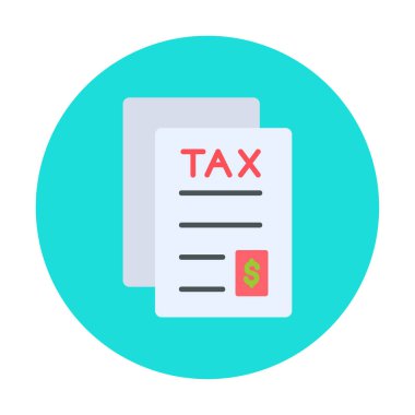 Basit vergi dosyası simgesi, vektör illüstrasyonu