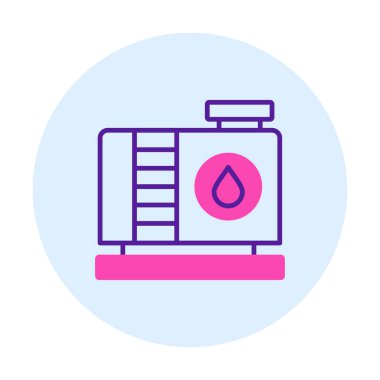 Fabrika tankı simgesi, vektör illüstrasyonu