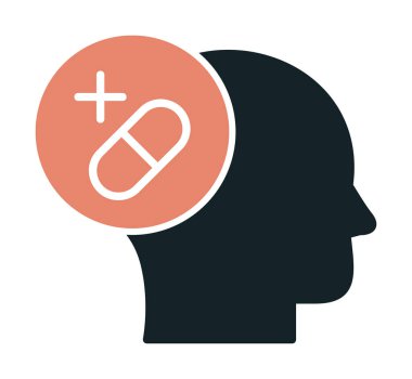 Tıbbi ve sağlık ikonu, vektör illüstrasyon. Ruh Sağlığı Konsepti                                    