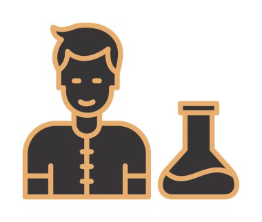 Basit vektör izole illüstrasyondaki bilim adamı simgesi                                    