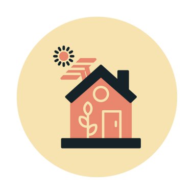 Eco house simge vektör çizim