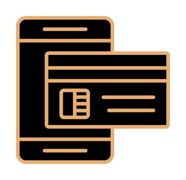 Basit Çevrimiçi Ödeme simgesi, vektör illüstrasyonu