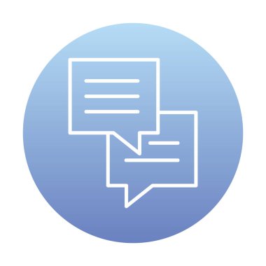 Sohbet düz simgesi, vektör illüstrasyonu